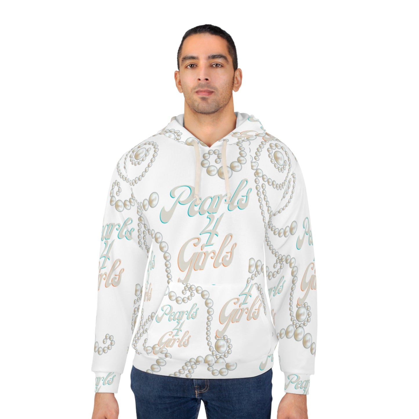 Pearls 4 Girls Pattern Hoodie — All-Over Print Pearl Necklace Design