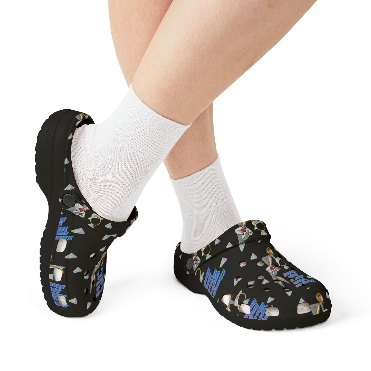 Bugs carrot — Black Abstract Floral All-Over Print