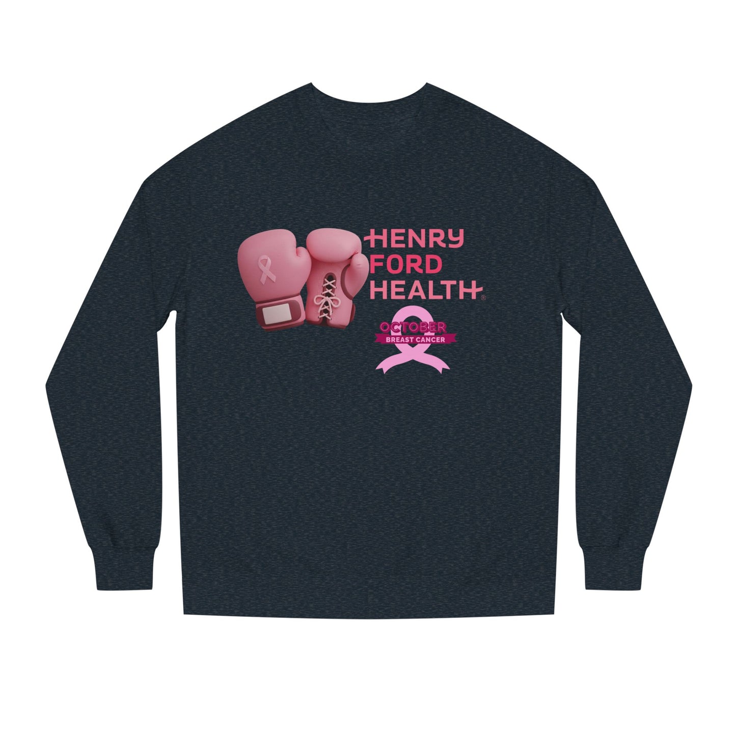 E.V.S breast cancer Unisex Crew Neck Sweatshirt for Cancer Awareness, Support Staff Apparel, Pink Ribbon Gear, October Fundraiser, Empowering Health Wear
