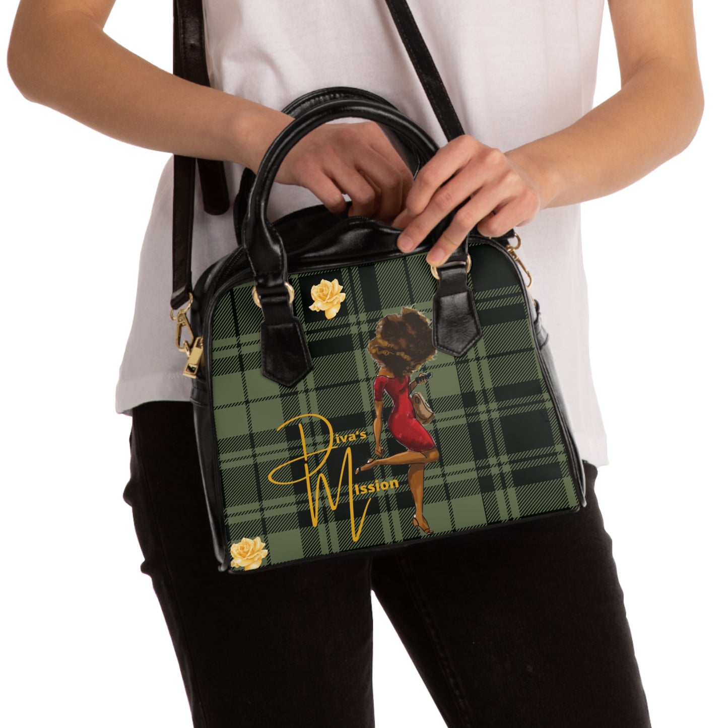 Diva’s mission Plaid Fashion Shoulder Handbag - Trendy Everyday Bag, Gift for Her, Women's Accessory, Stylish Tote, Unique Design, Chic Handbag