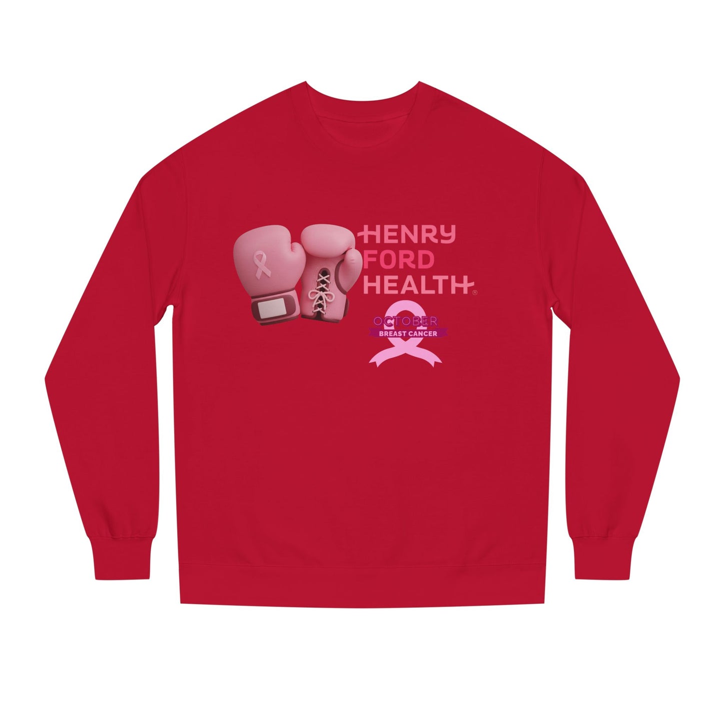 E.V.S breast cancer Unisex Crew Neck Sweatshirt for Cancer Awareness, Support Staff Apparel, Pink Ribbon Gear, October Fundraiser, Empowering Health Wear