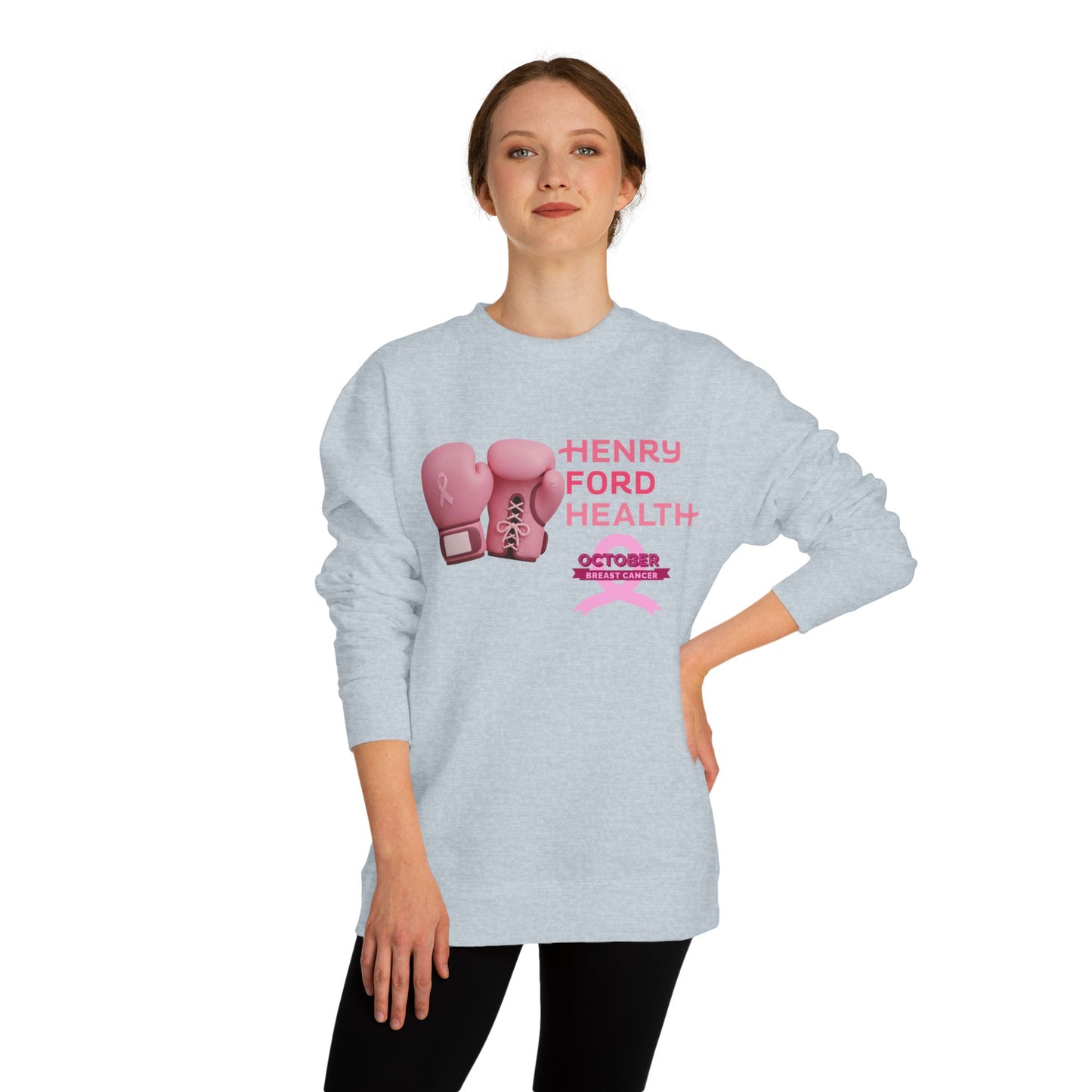 Vinetta Emergency department tech breast cancer Unisex Crew Neck Sweatshirt for Cancer Awareness, Support Staff Apparel, Pink Ribbon Gear, October Fundraiser, Empowering Health Wear