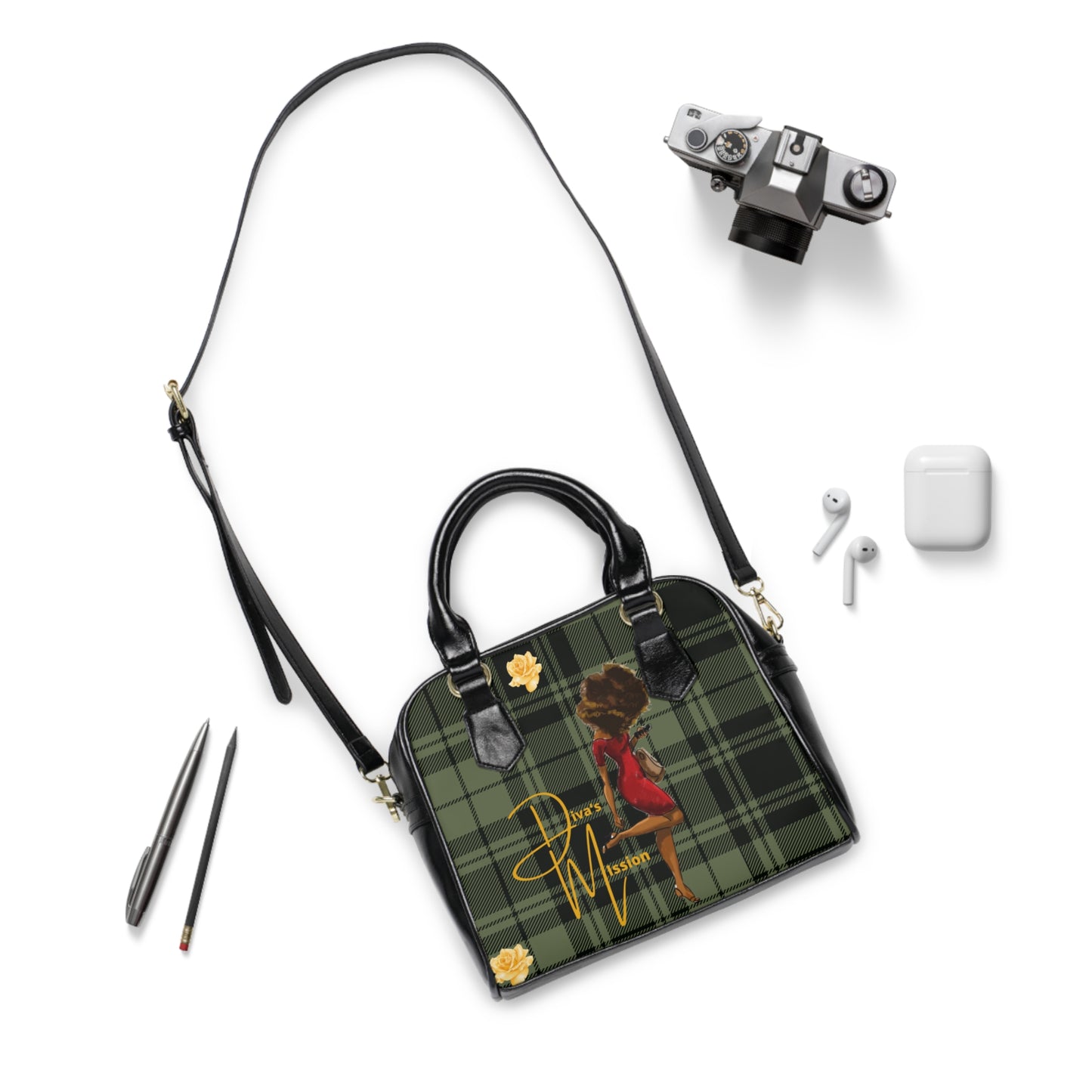 Diva’s mission Plaid Fashion Shoulder Handbag - Trendy Everyday Bag, Gift for Her, Women's Accessory, Stylish Tote, Unique Design, Chic Handbag