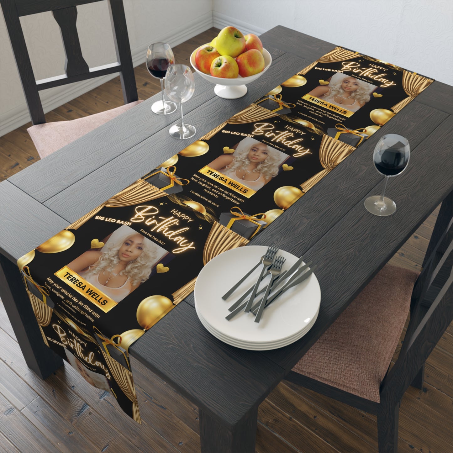 Birthday girl-Table Runner (Cotton, Poly)