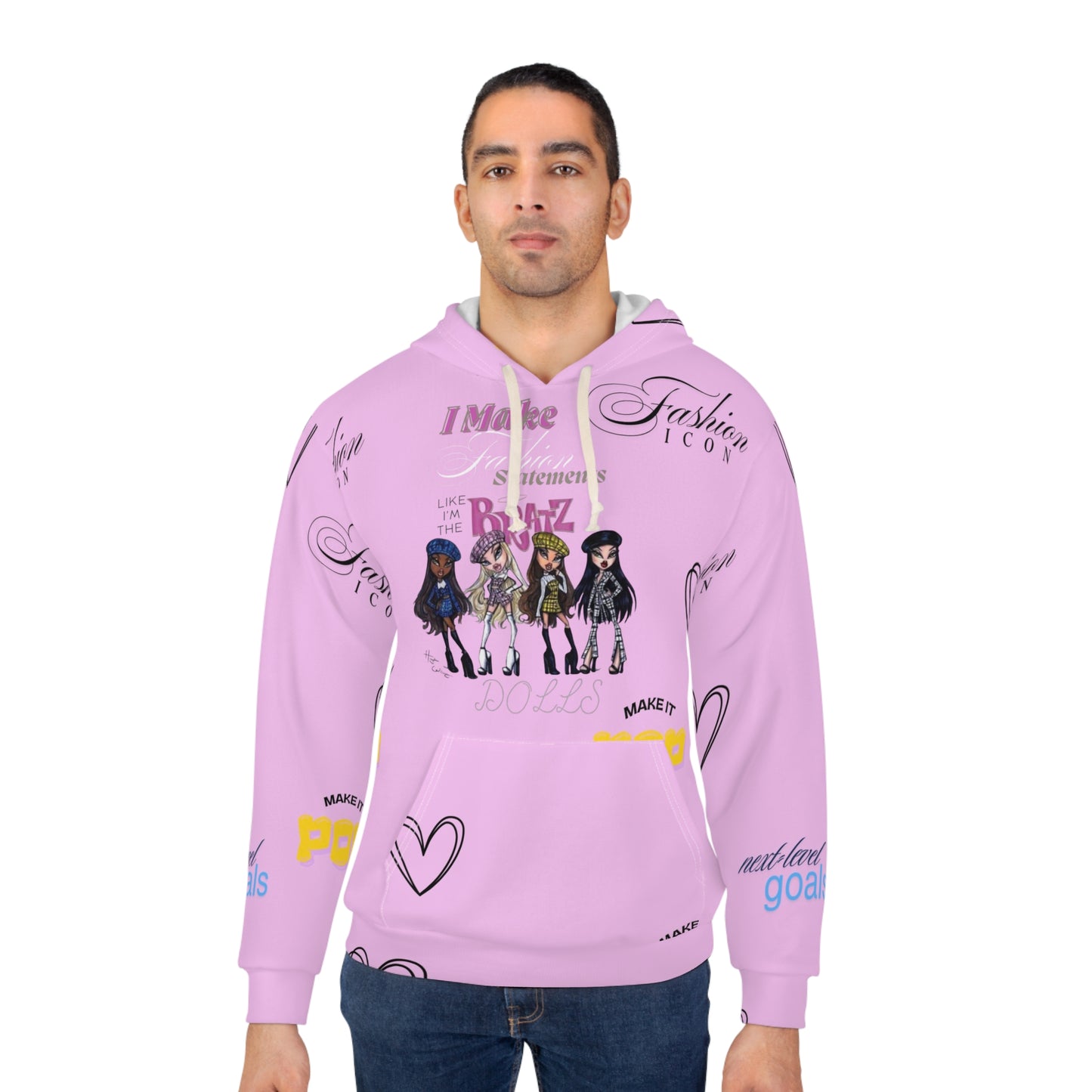 Fashion girl Bratz Pink All-Over Print Hoodie — Fashion Icon "I'm the Bratz" Graphic