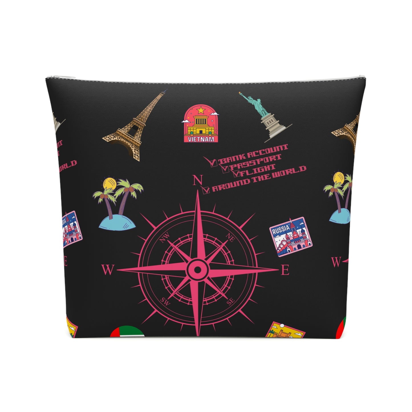 Around the world Adventure Awaits Travel Cosmetic Bag – Stylish Toiletry Organizer for Wanderlust Enthusiasts
