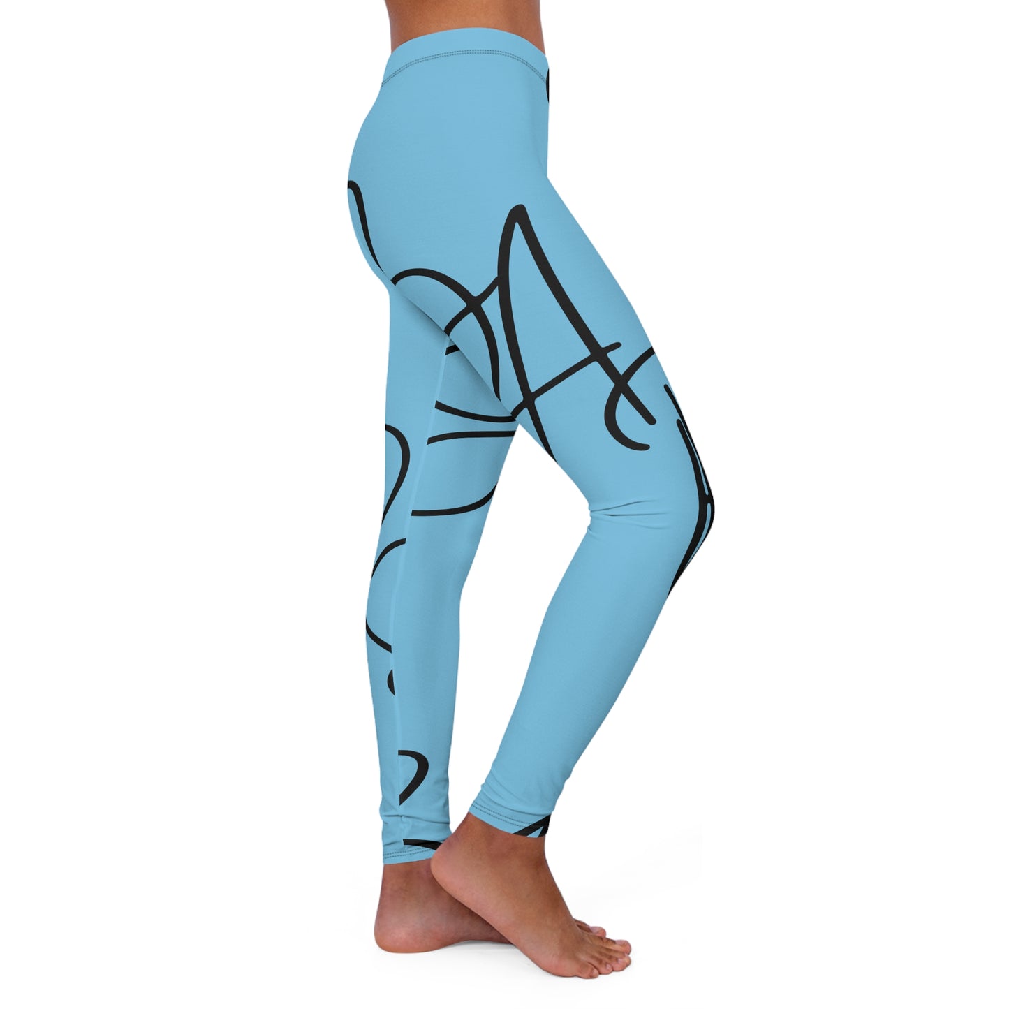 B.a.p.s-Diva blue High-Waist Women’s Leggings — Everyday Activewear Yoga Pants