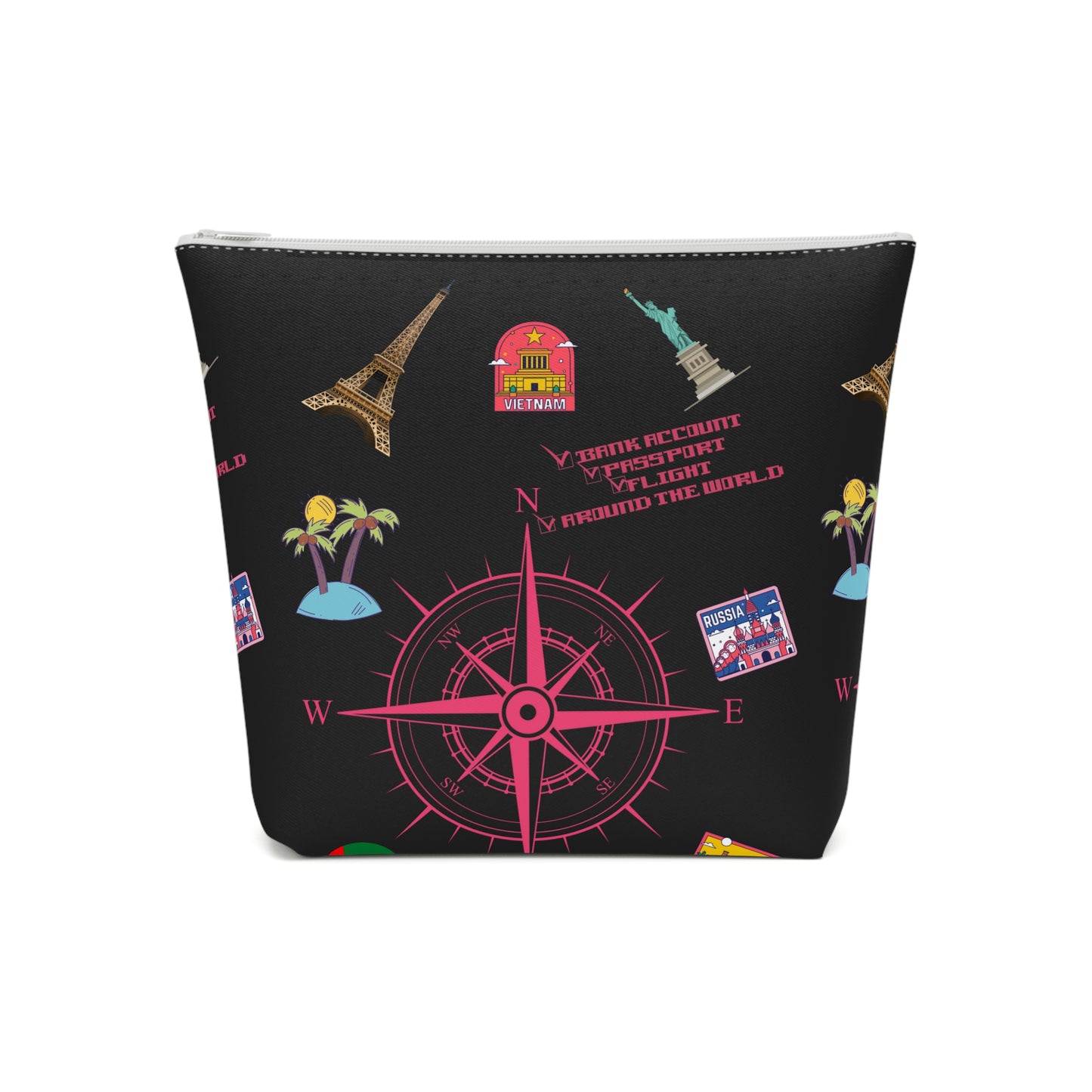 Around the world Adventure Awaits Travel Cosmetic Bag – Stylish Toiletry Organizer for Wanderlust Enthusiasts