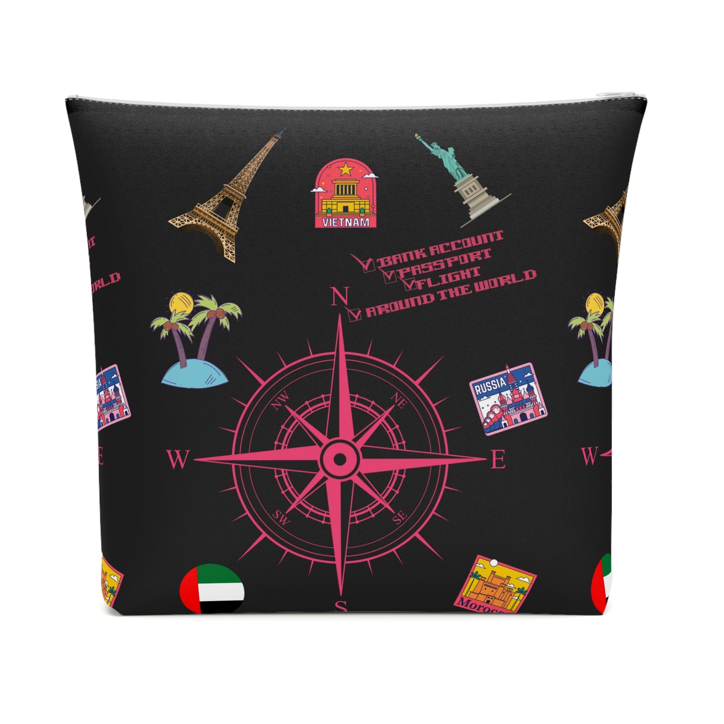 Around the world Adventure Awaits Travel Cosmetic Bag – Stylish Toiletry Organizer for Wanderlust Enthusiasts