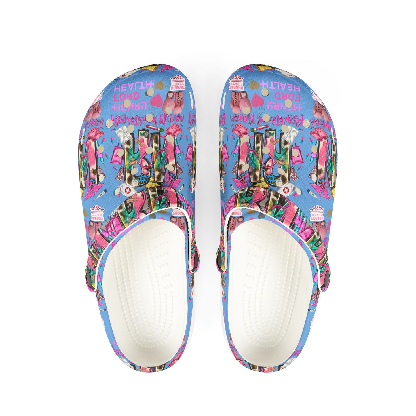 Henry Ford health Foam Crocs for Fun Comfort, Cute Garden Shoes, Trendy Summer Footwear, Perfect for Kids and Adults, Fun Gift Idea