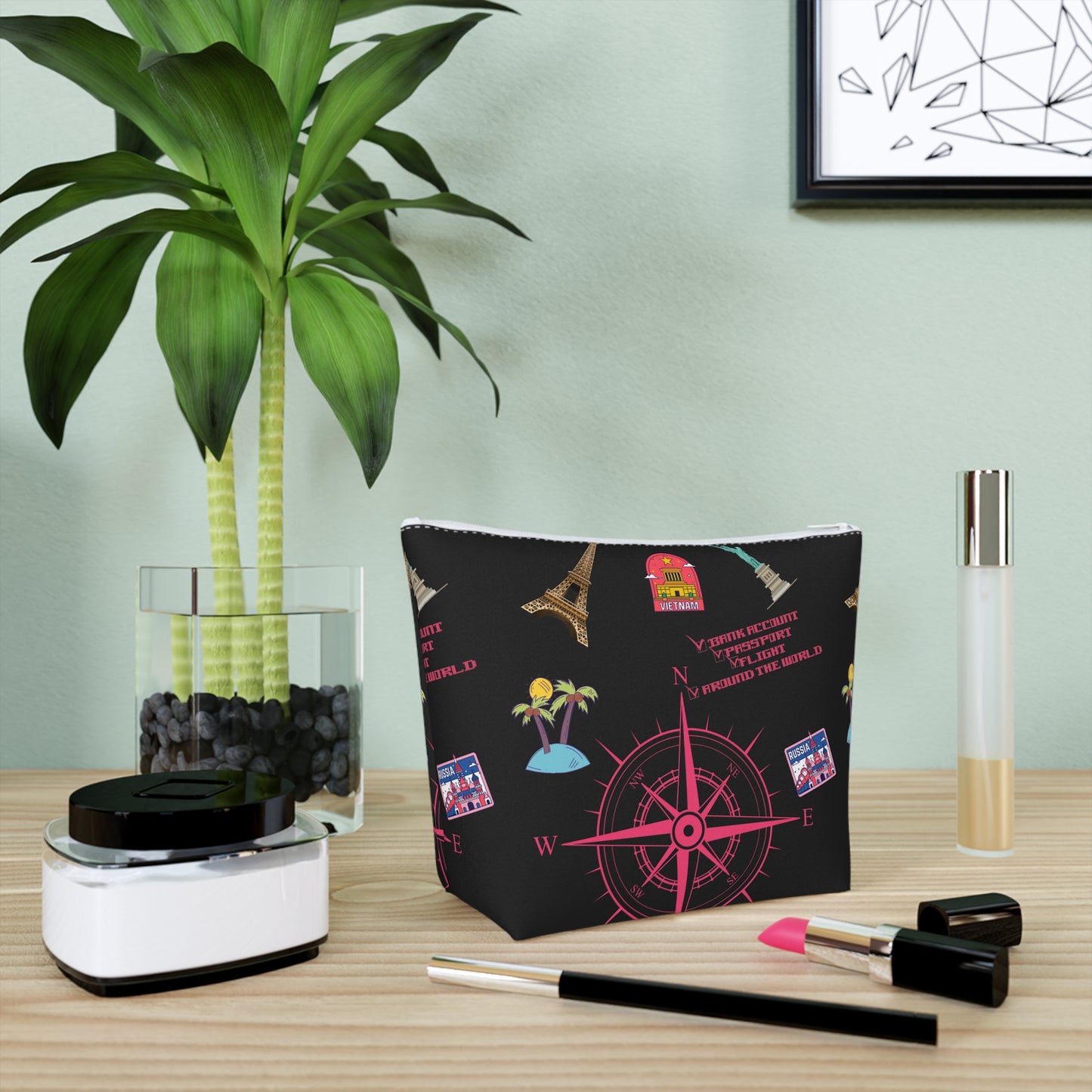 Around the world Adventure Awaits Travel Cosmetic Bag – Stylish Toiletry Organizer for Wanderlust Enthusiasts