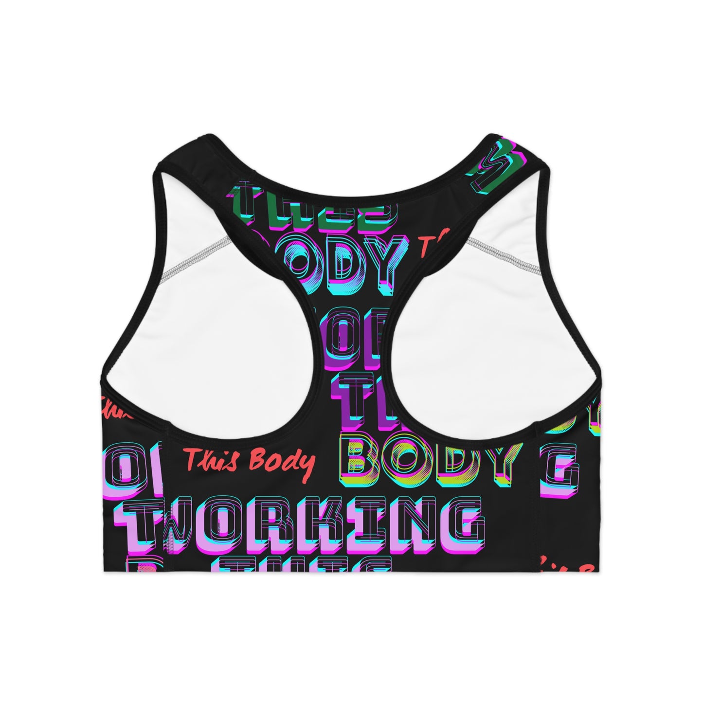 Trendy Sports Bra - Working this Body Motivational Activewear, Fitness, Gym, Workout, Gifts, Athleisure