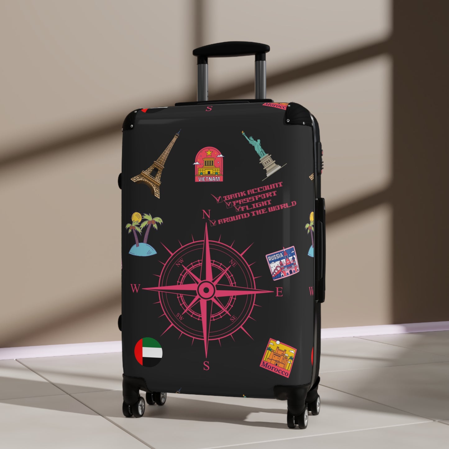 Around the world” Travel Suitcase Passport Bank Account Flight Around the World Checklist Hoodie