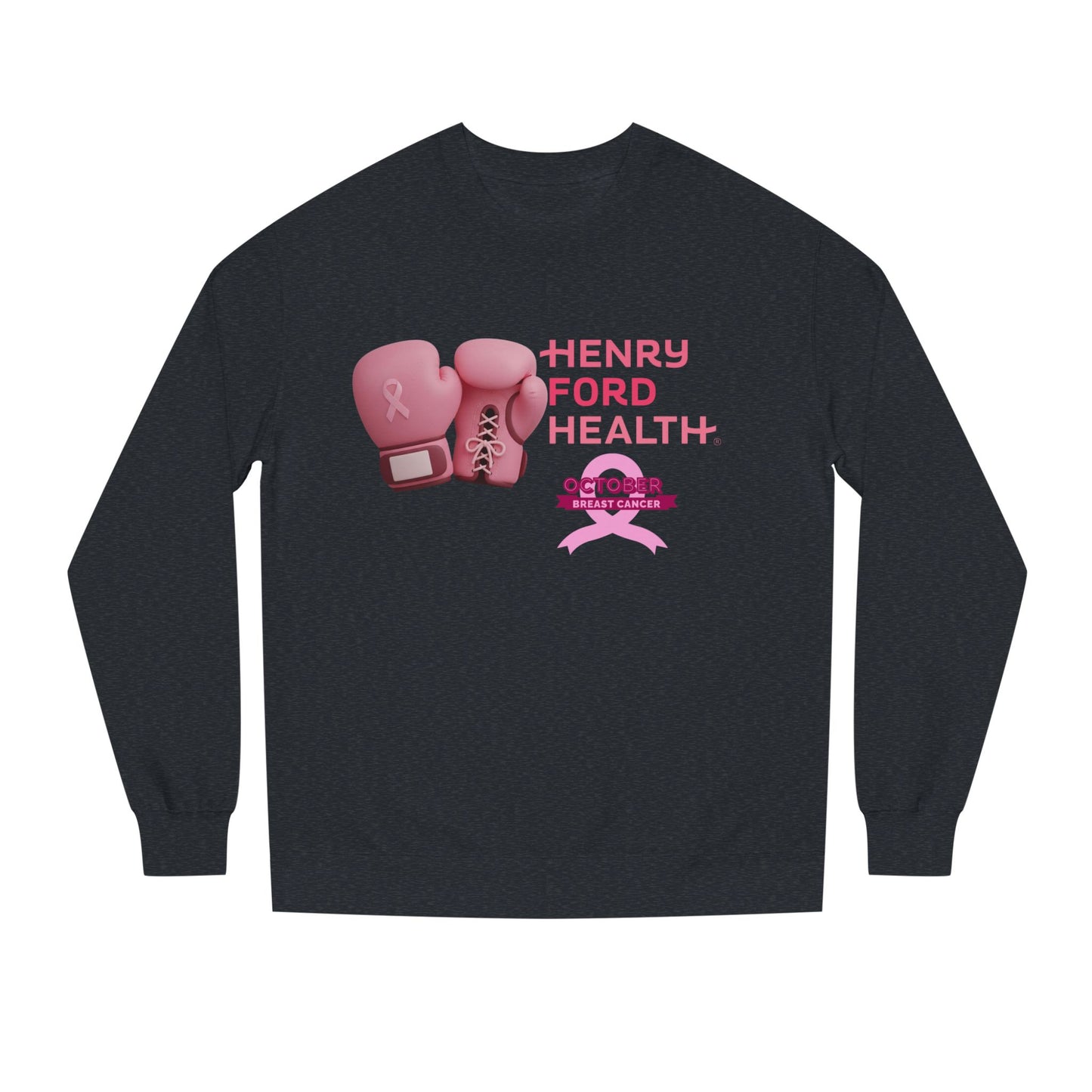 Vinetta Emergency department tech breast cancer Unisex Crew Neck Sweatshirt for Cancer Awareness, Support Staff Apparel, Pink Ribbon Gear, October Fundraiser, Empowering Health Wear