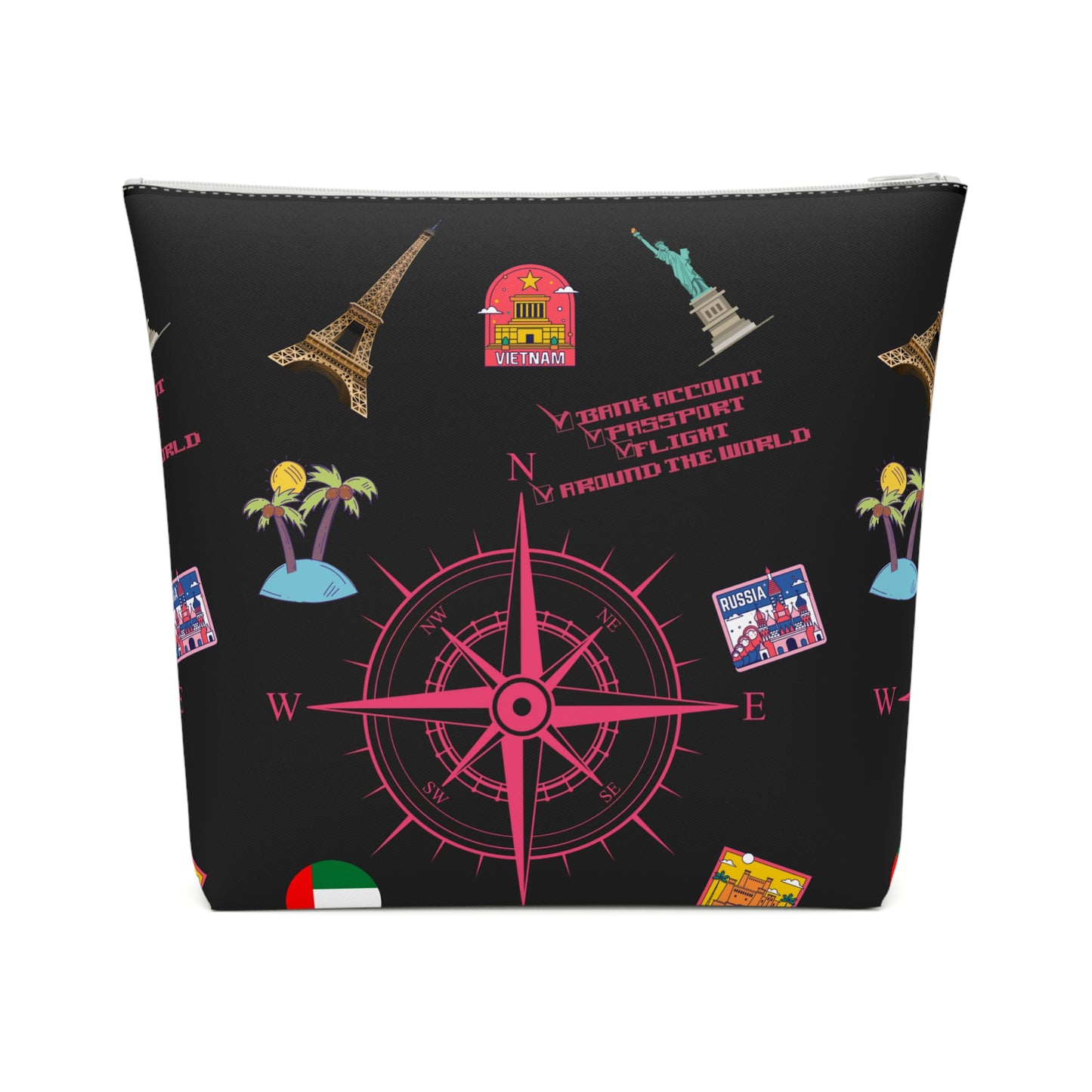 Around the world Adventure Awaits Travel Cosmetic Bag – Stylish Toiletry Organizer for Wanderlust Enthusiasts