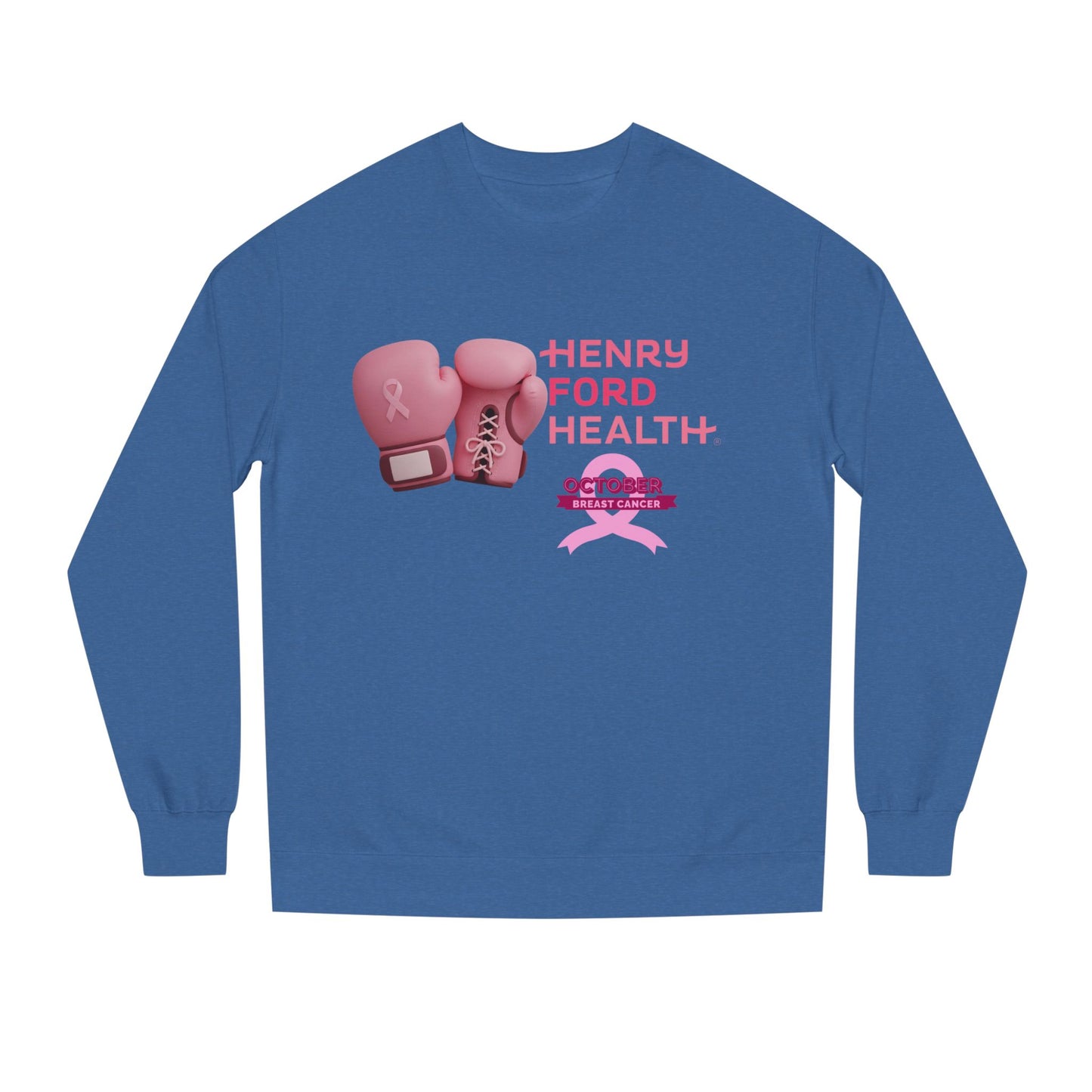 E.V.S breast cancer Unisex Crew Neck Sweatshirt for Cancer Awareness, Support Staff Apparel, Pink Ribbon Gear, October Fundraiser, Empowering Health Wear