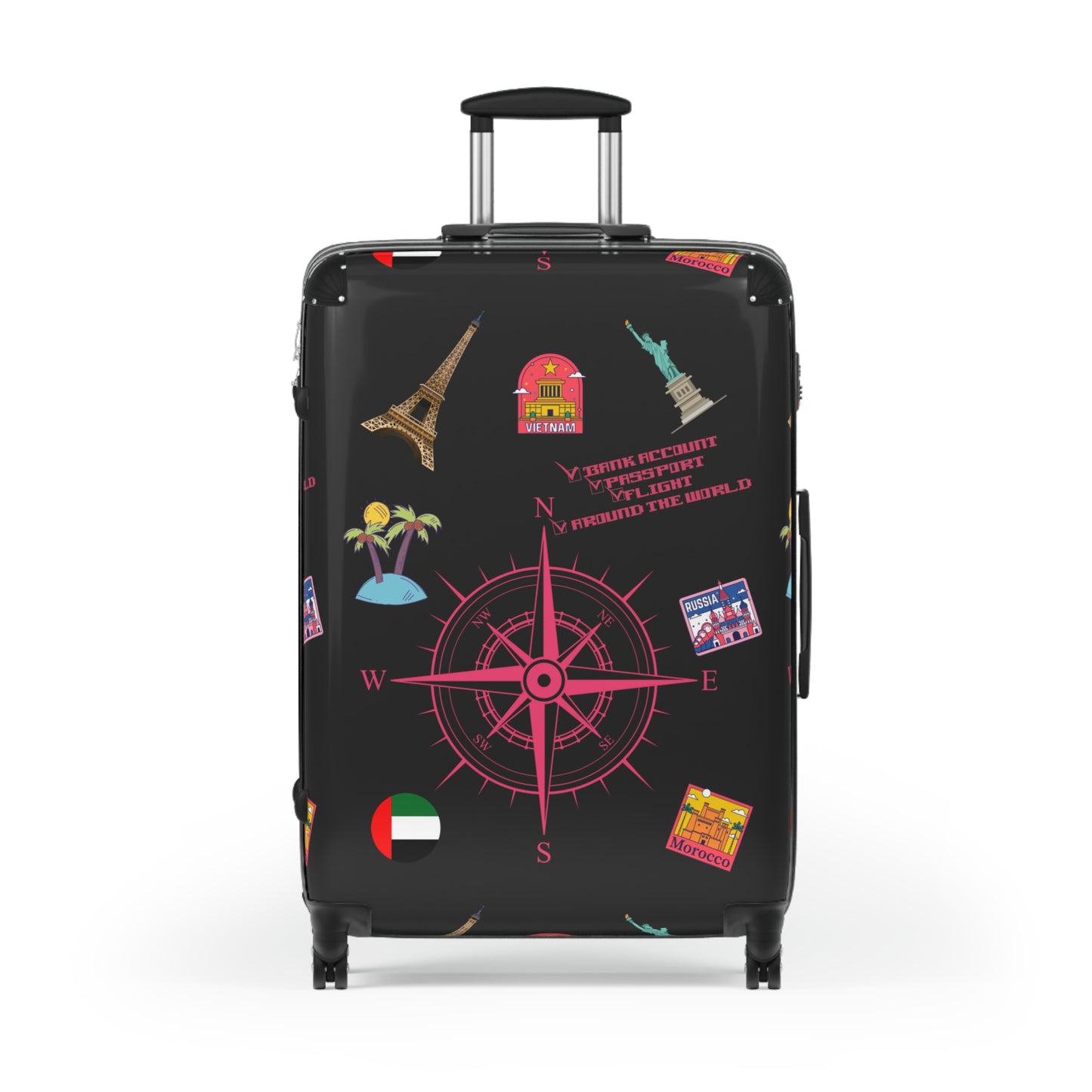 Around the world” Travel Suitcase Passport Bank Account Flight Around the World Checklist Hoodie