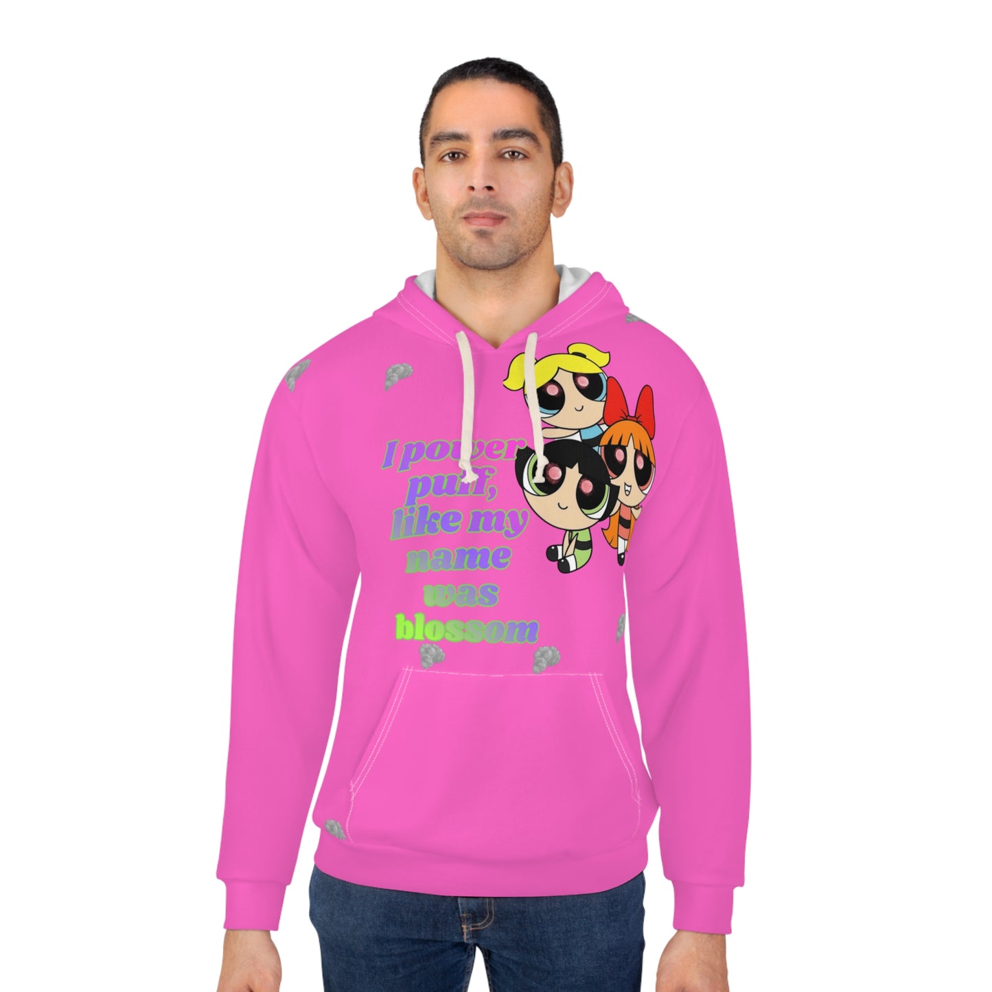 Powerpuff Print Hoodie — "I Powerpuff Like My Mama Was Awesome" All-Over Pullover