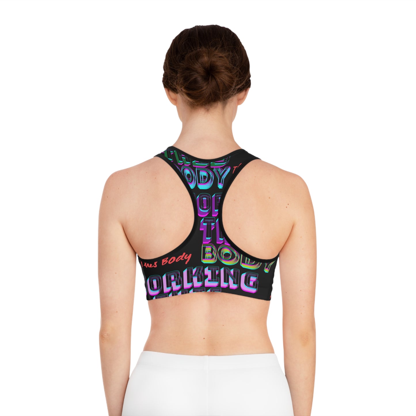 Trendy Sports Bra - Working this Body Motivational Activewear, Fitness, Gym, Workout, Gifts, Athleisure