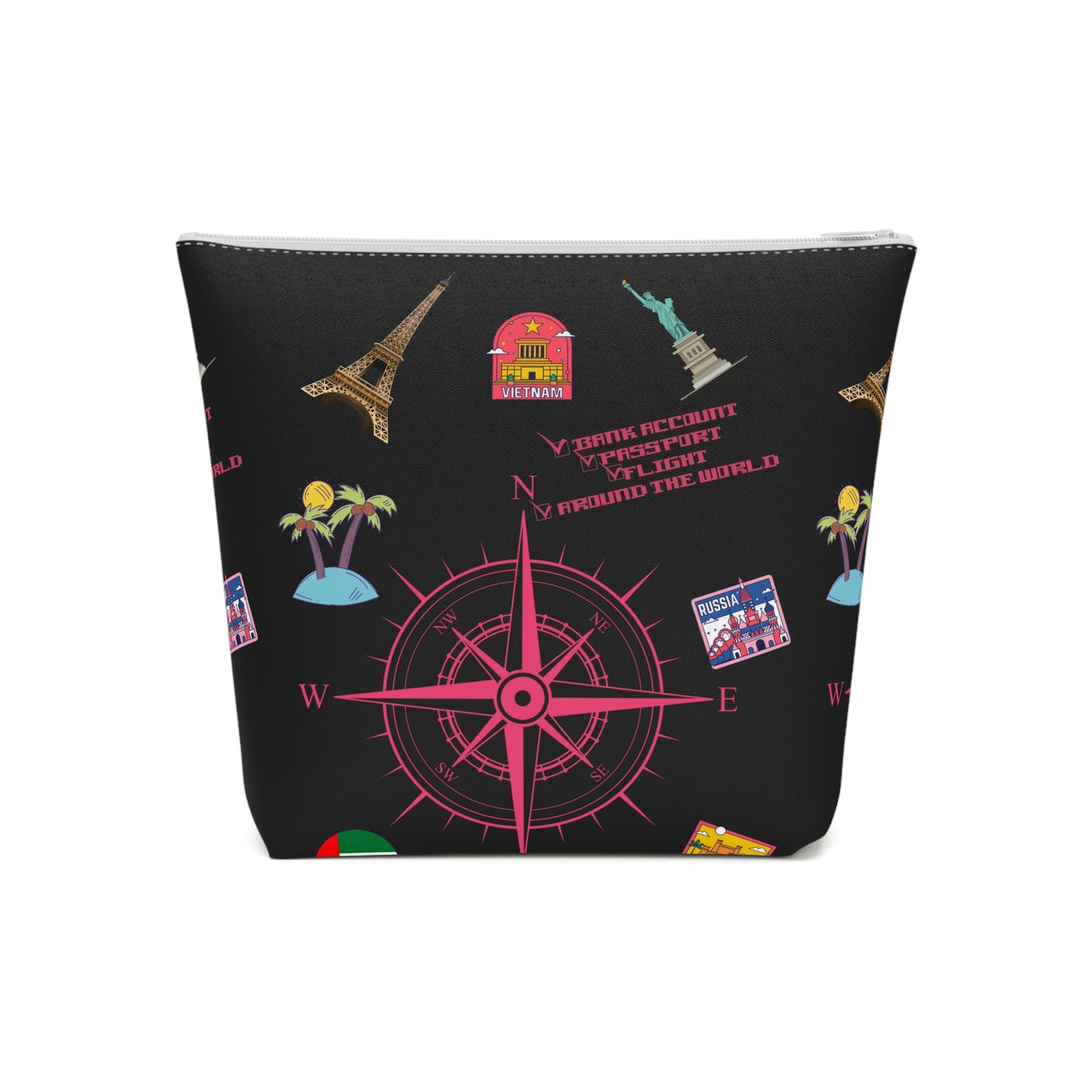 Around the world Adventure Awaits Travel Cosmetic Bag – Stylish Toiletry Organizer for Wanderlust Enthusiasts
