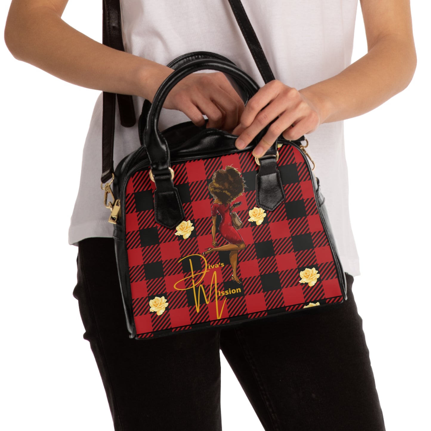 Diva’s mission Plaid Fashion Shoulder Handbag - Trendy Everyday Bag, Gift for Her, Women's Accessory, Stylish Tote, Unique Design, Chic Handbag