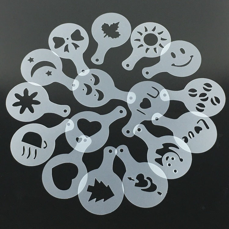 Plastic Garland Mold for Coffee Foam Patterns (16 Sets)