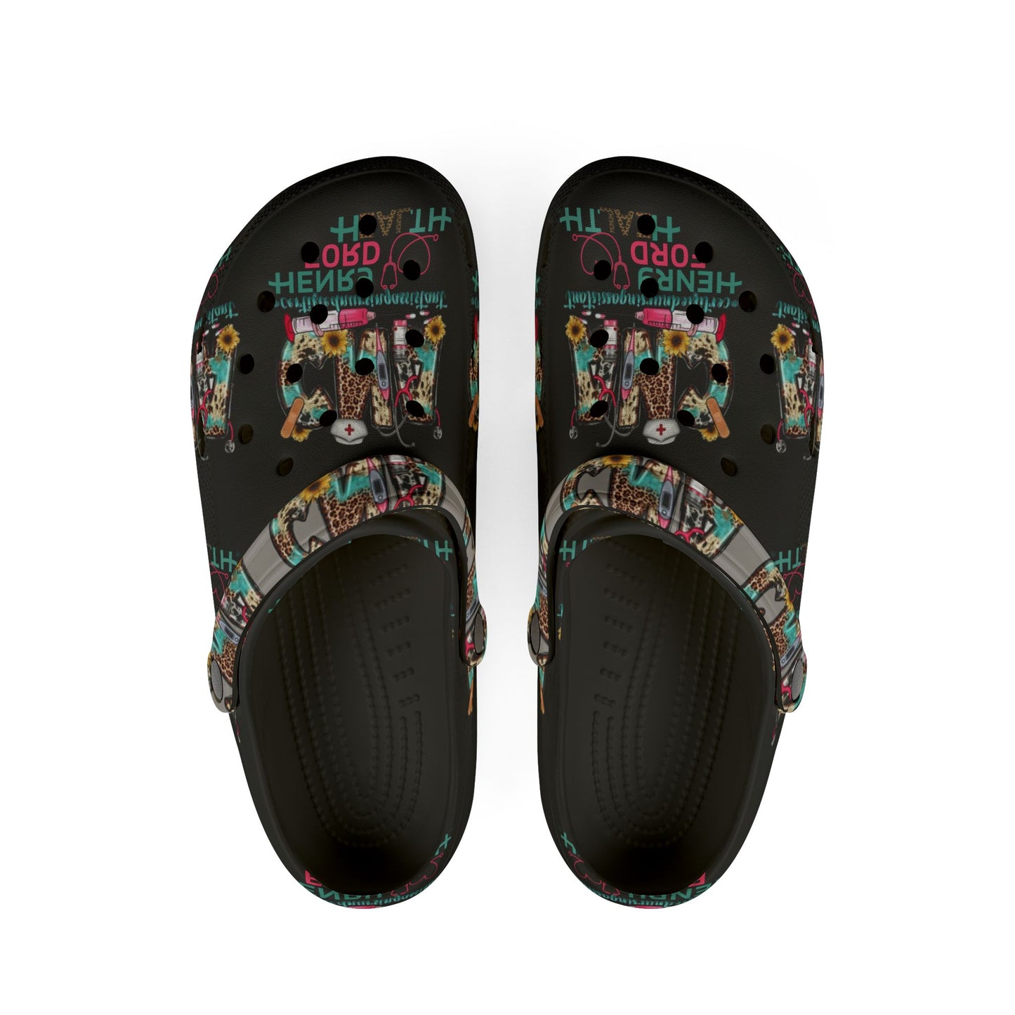 Henry Ford health Foam Crocs for Fun Comfort, Cute Garden Shoes, Trendy Summer Footwear, Perfect for Kids and Adults, Fun Gift Idea