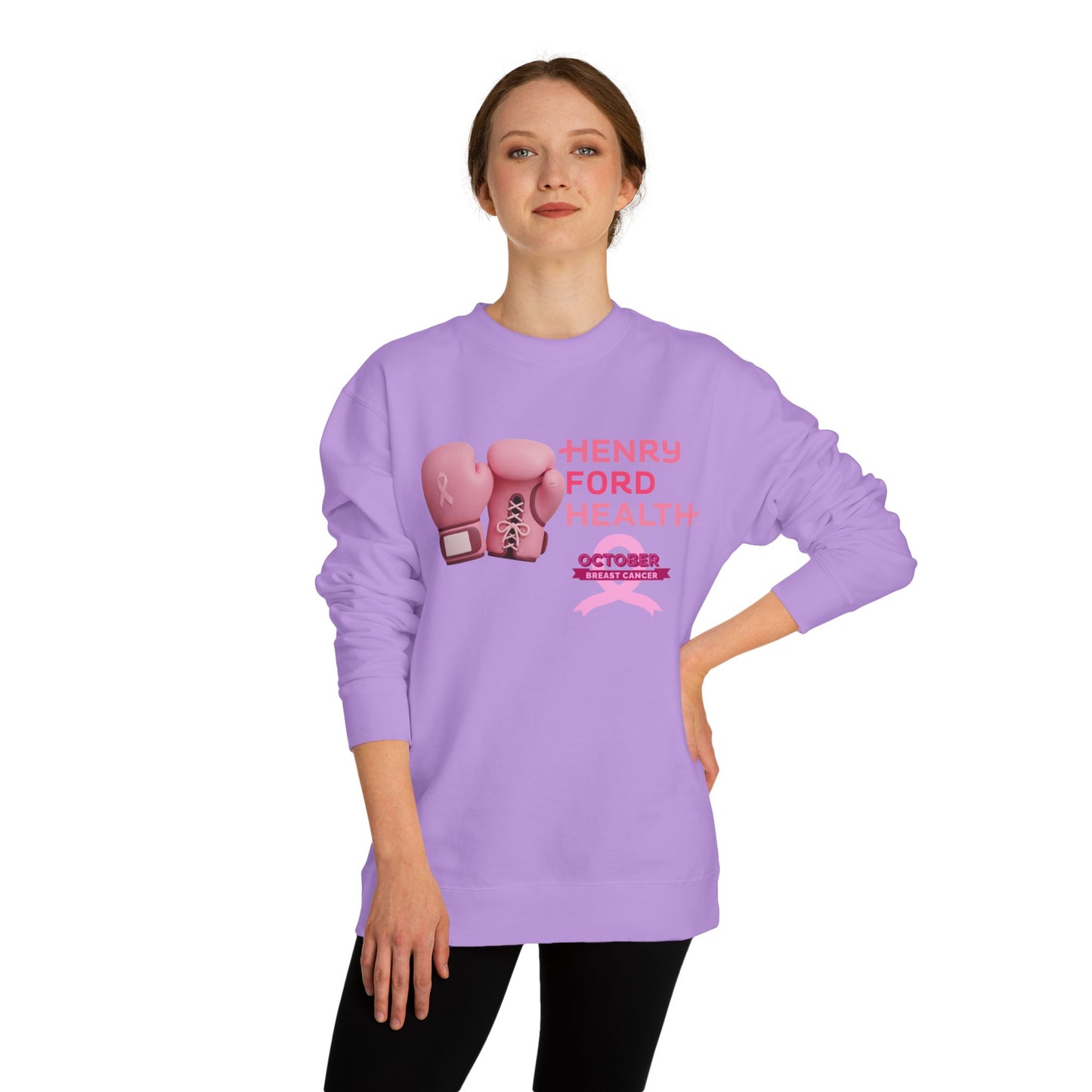 Vinetta Emergency department tech breast cancer Unisex Crew Neck Sweatshirt for Cancer Awareness, Support Staff Apparel, Pink Ribbon Gear, October Fundraiser, Empowering Health Wear