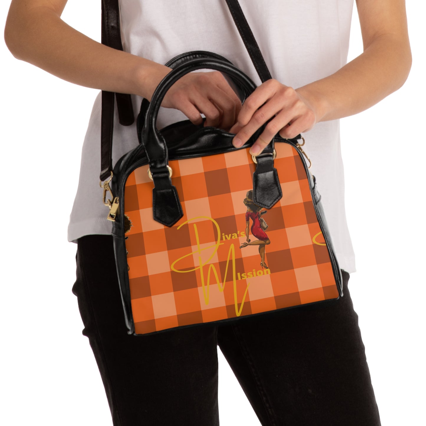 Diva’s mission Plaid Fashion Shoulder Handbag - Trendy Everyday Bag, Gift for Her, Women's Accessory, Stylish Tote, Unique Design, Chic Handbag
