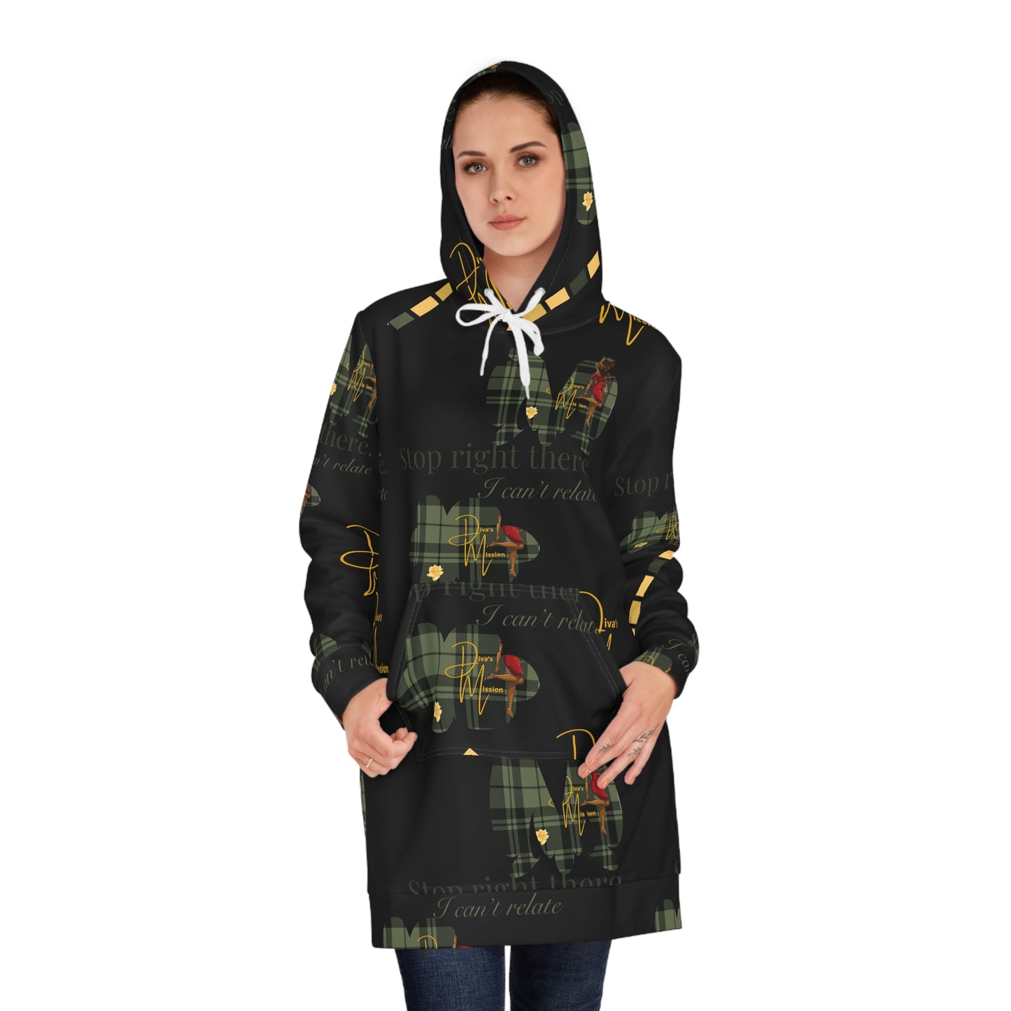 Diva’s Mission Women's Hoodie Dress, Cozy Casual Wear, Perfect for Fall/Winter, Trendy Everyday Style, Holiday Gift, Fashion Statement
