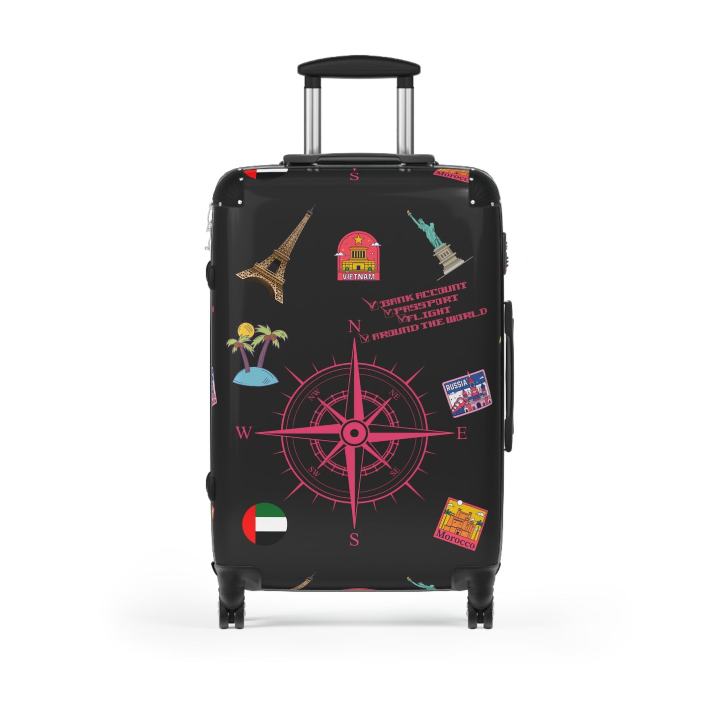 Around the world” Travel Suitcase Passport Bank Account Flight Around the World Checklist Hoodie