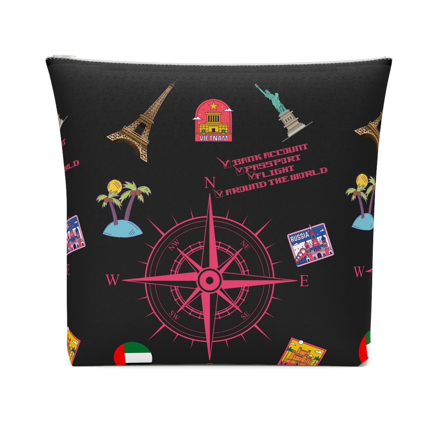 Around the world Adventure Awaits Travel Cosmetic Bag – Stylish Toiletry Organizer for Wanderlust Enthusiasts