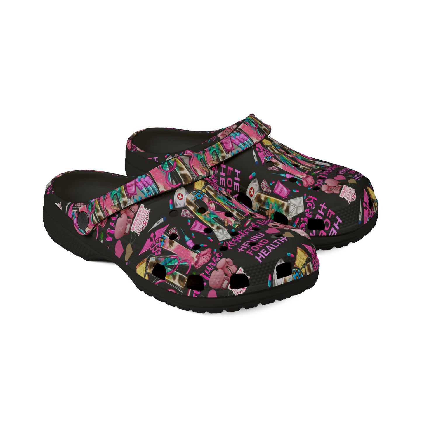Henry Ford health Foam Crocs for Fun Comfort, Cute Garden Shoes, Trendy Summer Footwear, Perfect for Kids and Adults, Fun Gift Idea