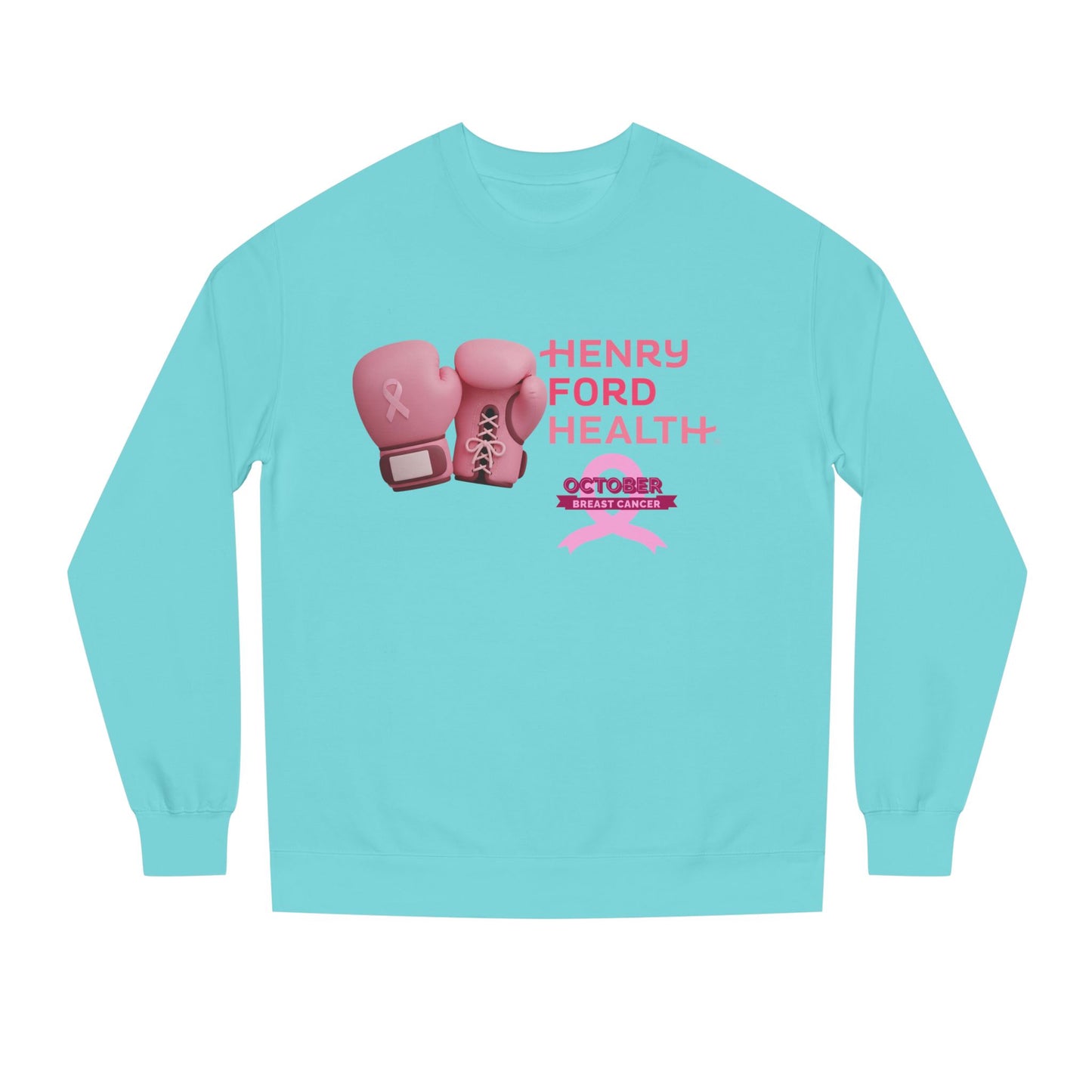 E.V.S breast cancer Unisex Crew Neck Sweatshirt for Cancer Awareness, Support Staff Apparel, Pink Ribbon Gear, October Fundraiser, Empowering Health Wear
