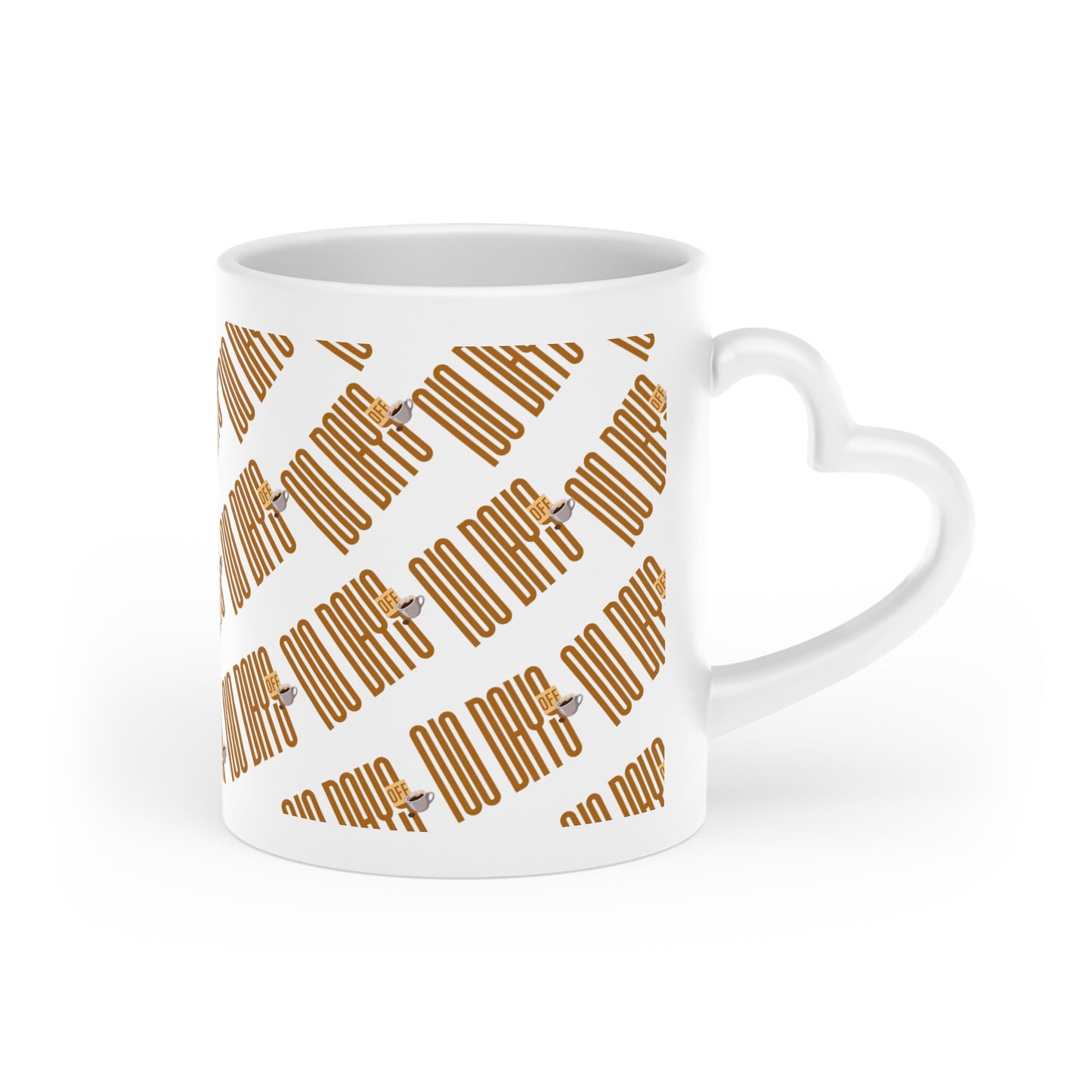 No days off coffee-Heart Mug — "No Days Off" Coffee Cup (Pink Retro Typography)