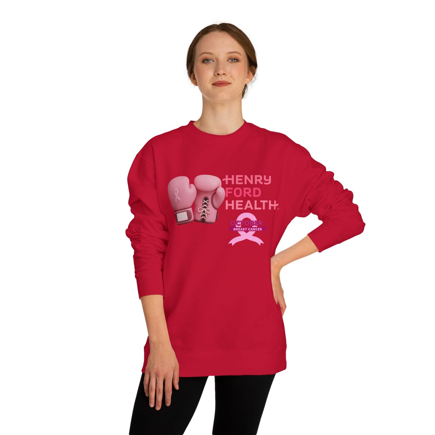 Vinetta Emergency department tech breast cancer Unisex Crew Neck Sweatshirt for Cancer Awareness, Support Staff Apparel, Pink Ribbon Gear, October Fundraiser, Empowering Health Wear