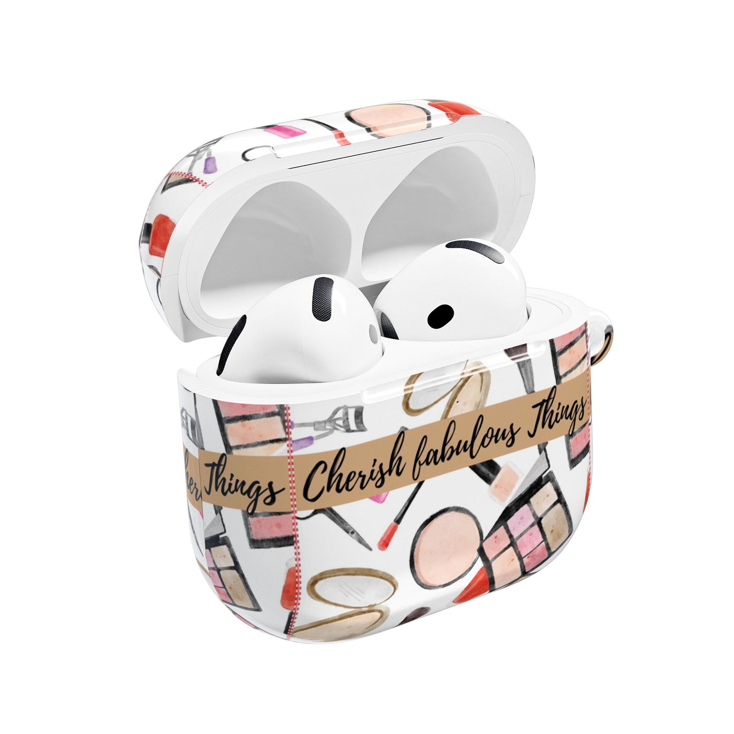 Cherish fabulous things -Makeup Pattern AirPod Case — “Cherish Fabulous Things” Cosmetic Design