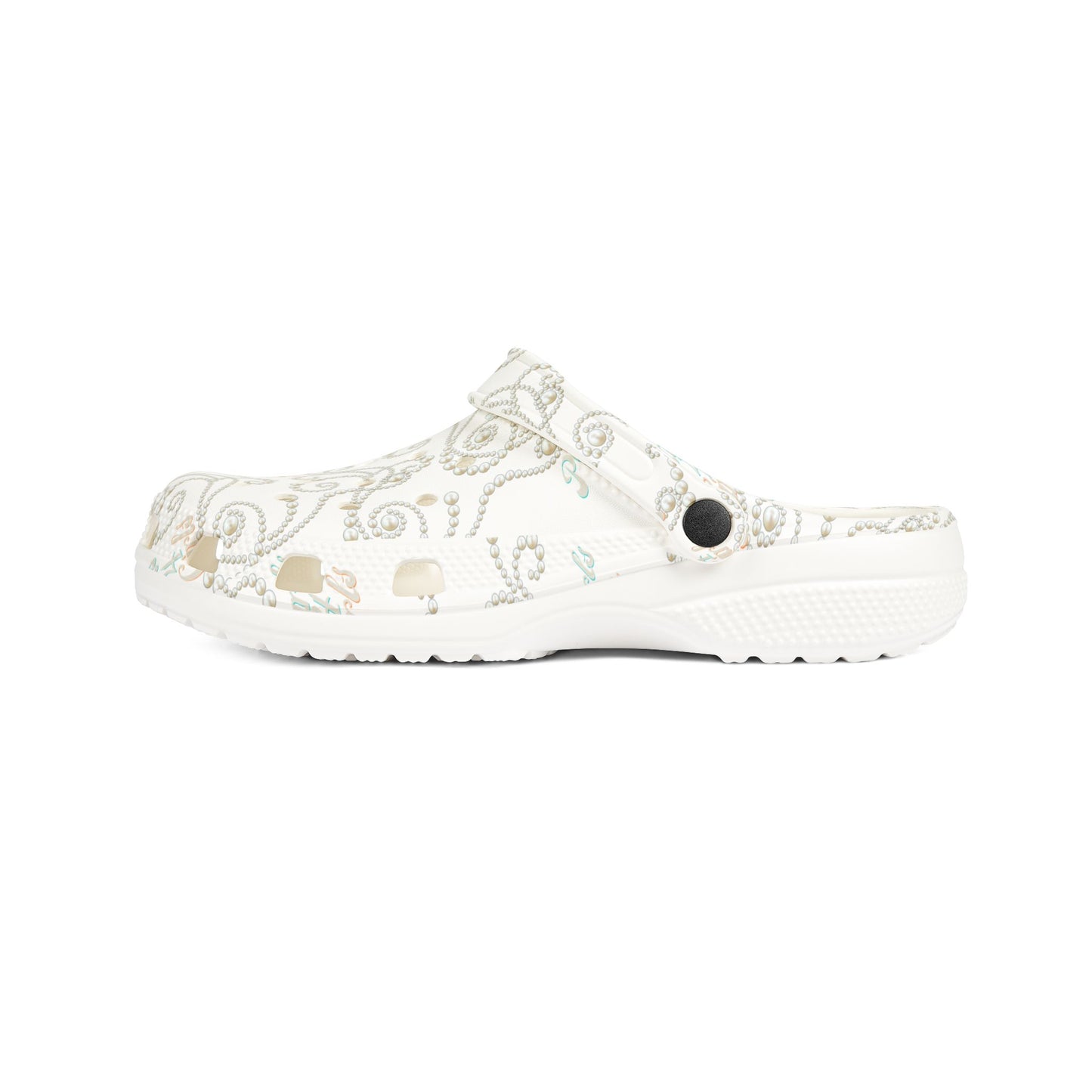 Pearls 4 girls crocs with Subtle Paisley Print – Lightweight Garden & Casual Shoes