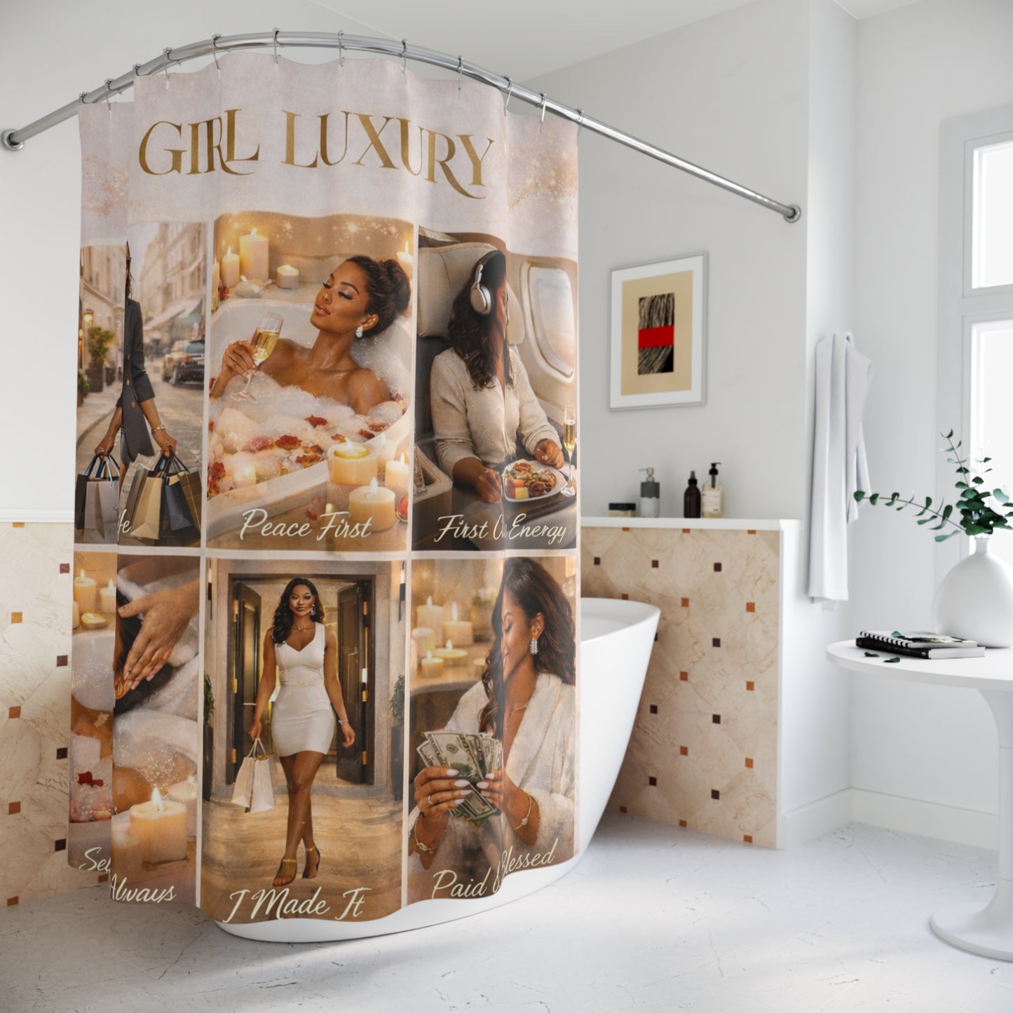Girl Luxury Shower Curtain — Glam Lifestyle Bathroom Decor
