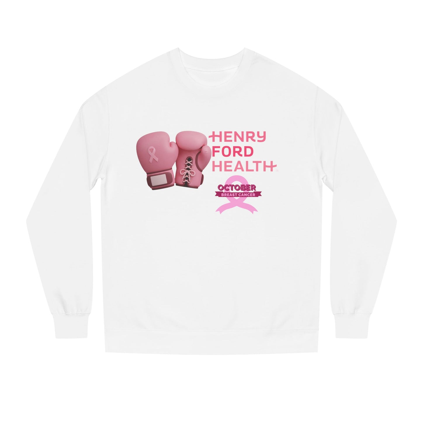 E.V.S breast cancer Unisex Crew Neck Sweatshirt for Cancer Awareness, Support Staff Apparel, Pink Ribbon Gear, October Fundraiser, Empowering Health Wear