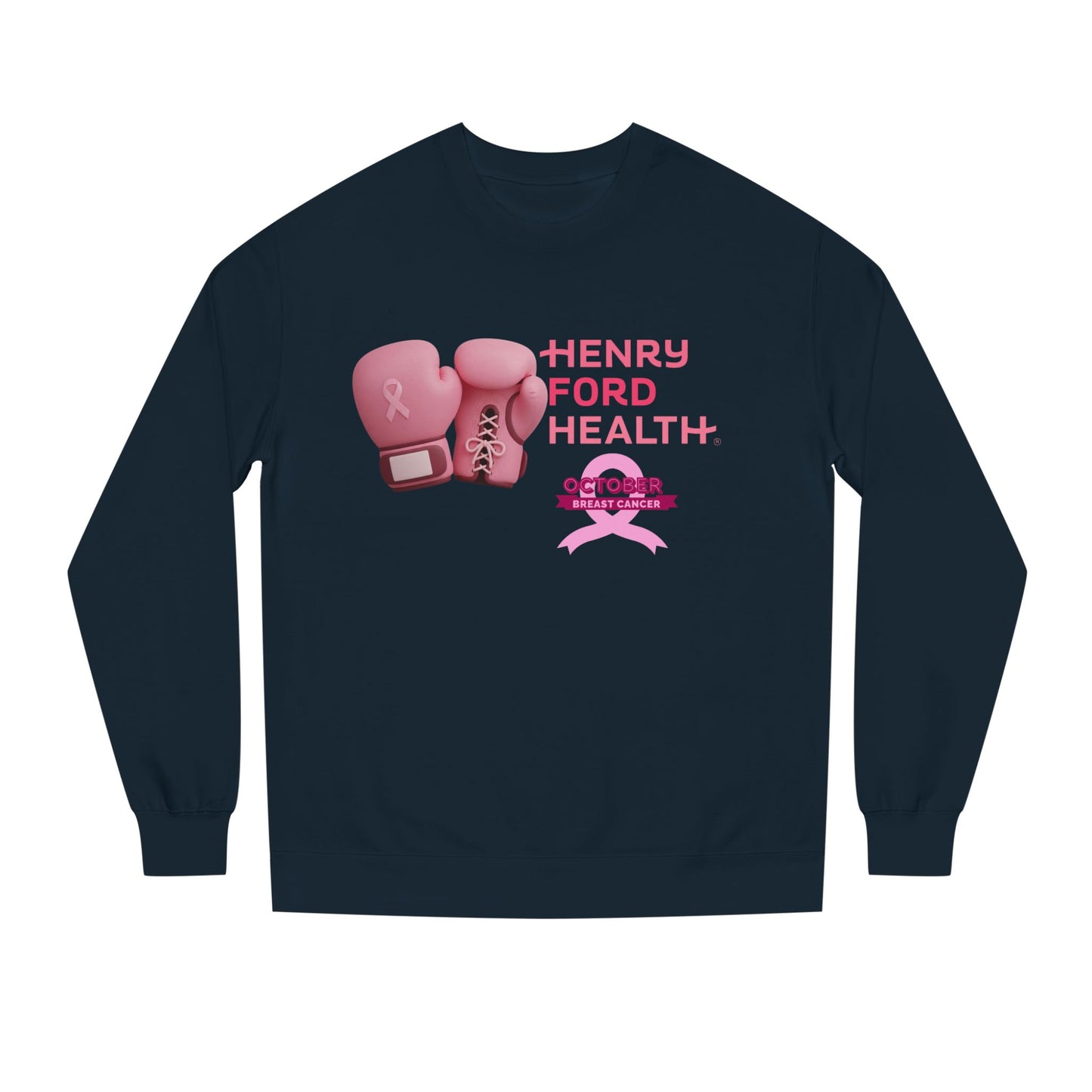 E.V.S breast cancer Unisex Crew Neck Sweatshirt for Cancer Awareness, Support Staff Apparel, Pink Ribbon Gear, October Fundraiser, Empowering Health Wear