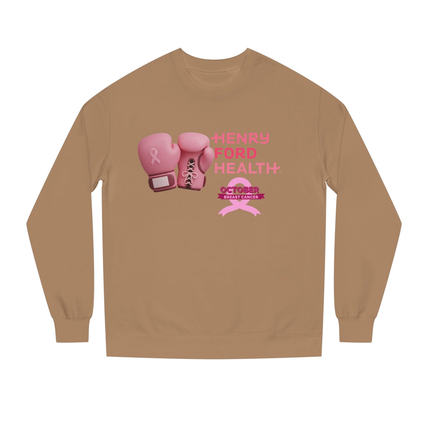 E.V.S breast cancer Unisex Crew Neck Sweatshirt for Cancer Awareness, Support Staff Apparel, Pink Ribbon Gear, October Fundraiser, Empowering Health Wear