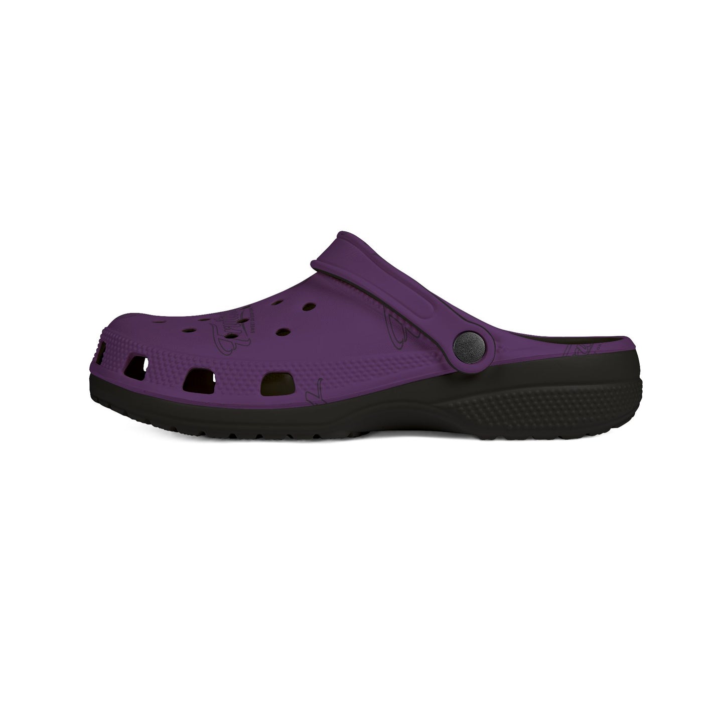 Grape FRUITODY-Foam Clogs — Comfortable Slip-On Shoes with All-Over Logo Print