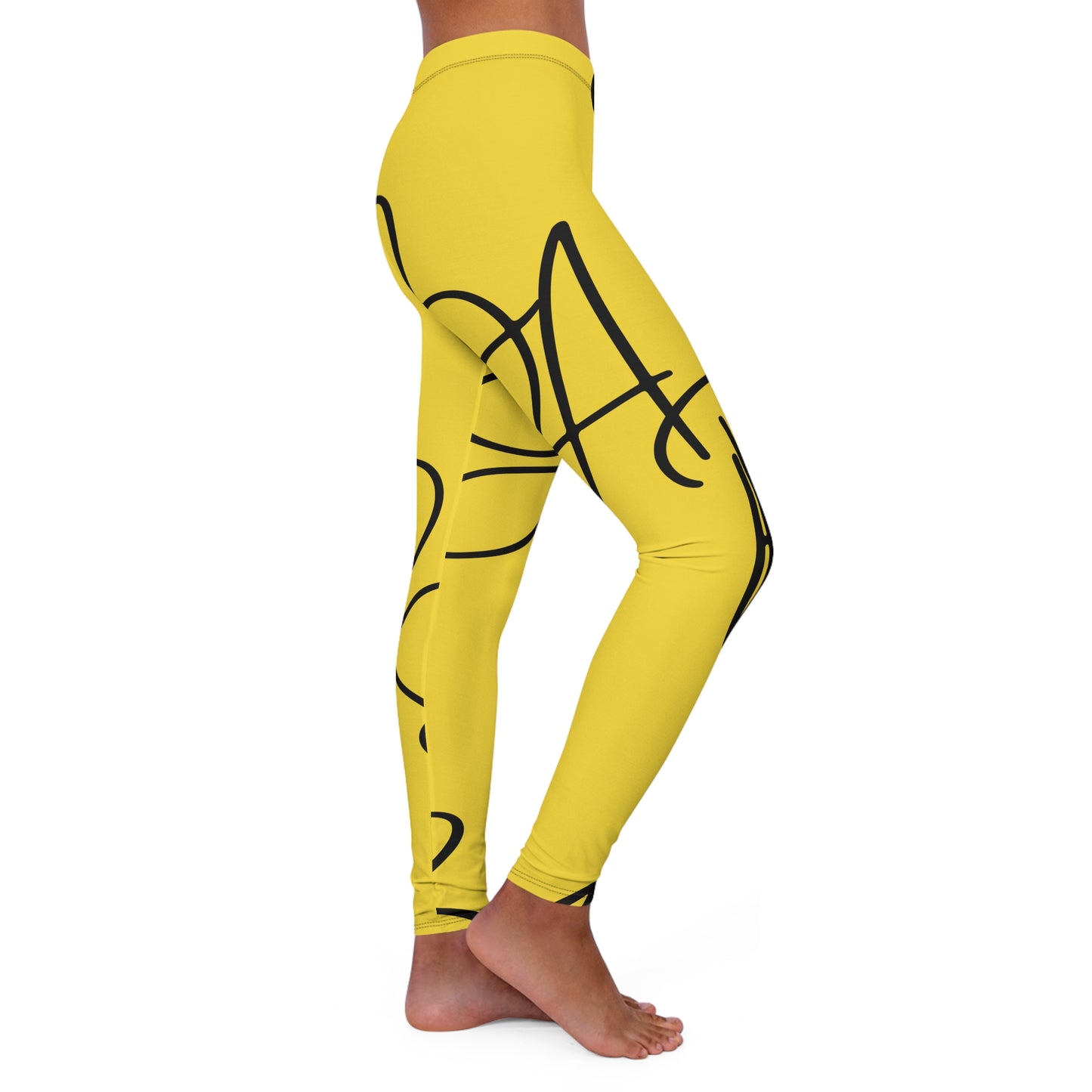 B.a.p.s-Diva yellow High-Waist Women’s Leggings — Everyday Activewear Yoga Pants