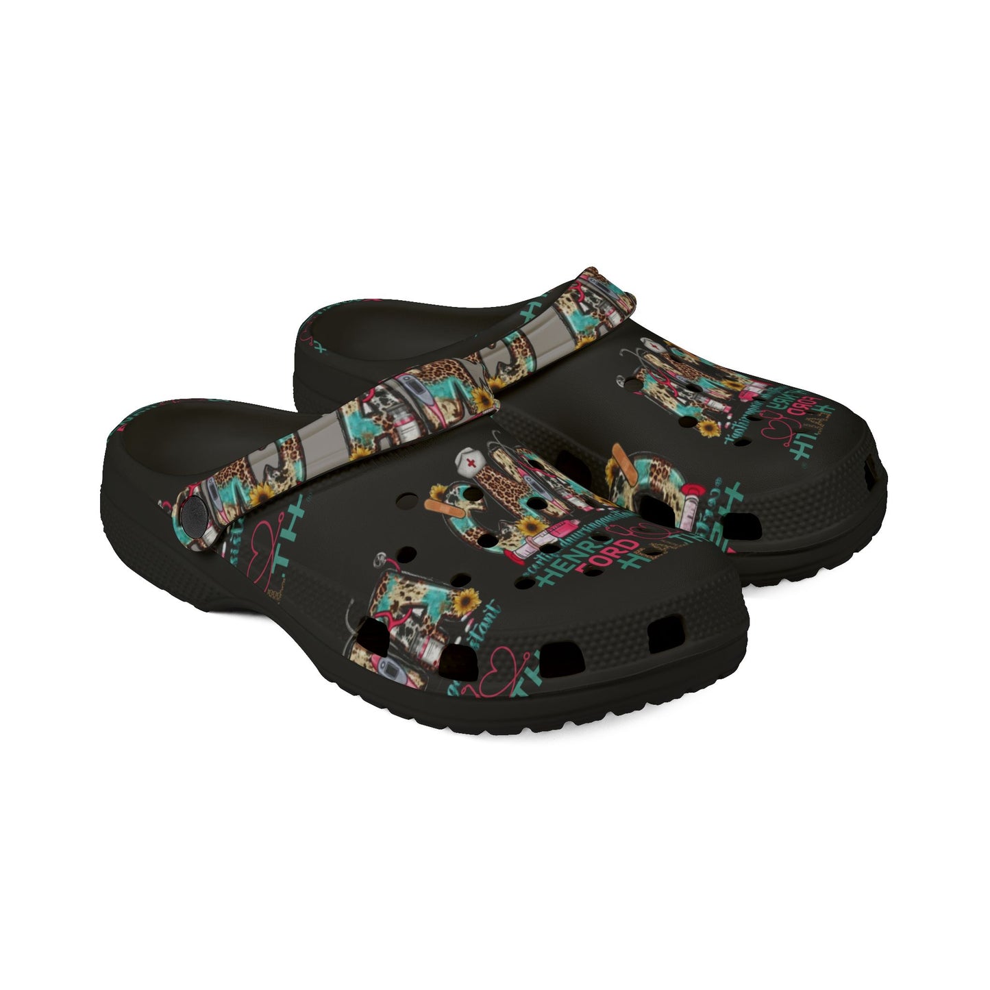 Henry Ford health Foam Crocs for Fun Comfort, Cute Garden Shoes, Trendy Summer Footwear, Perfect for Kids and Adults, Fun Gift Idea
