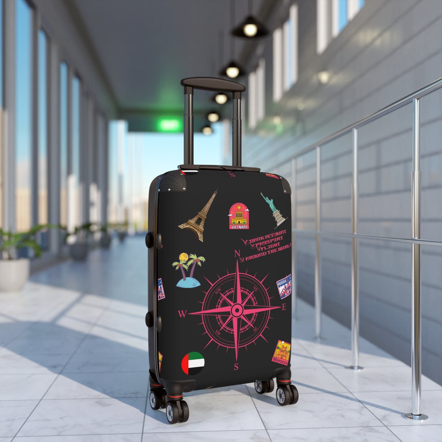 Around the world” Travel Suitcase Passport Bank Account Flight Around the World Checklist Hoodie