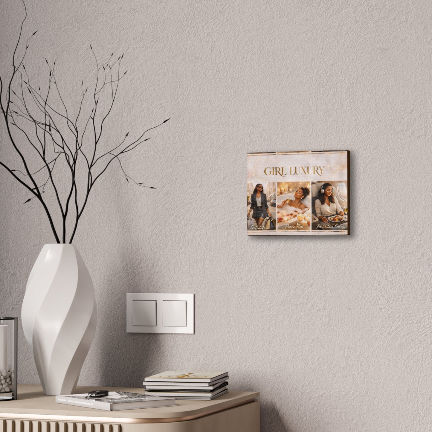 Girl Luxury Canvas Wall Art — "Girl Luxury" Spa, Travel & First Class Lifestyle Collage