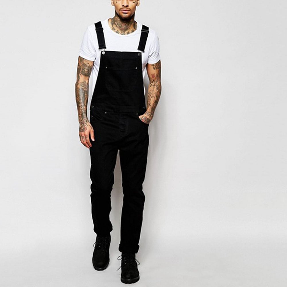 Stylish Men's Denim Suspender Rompers