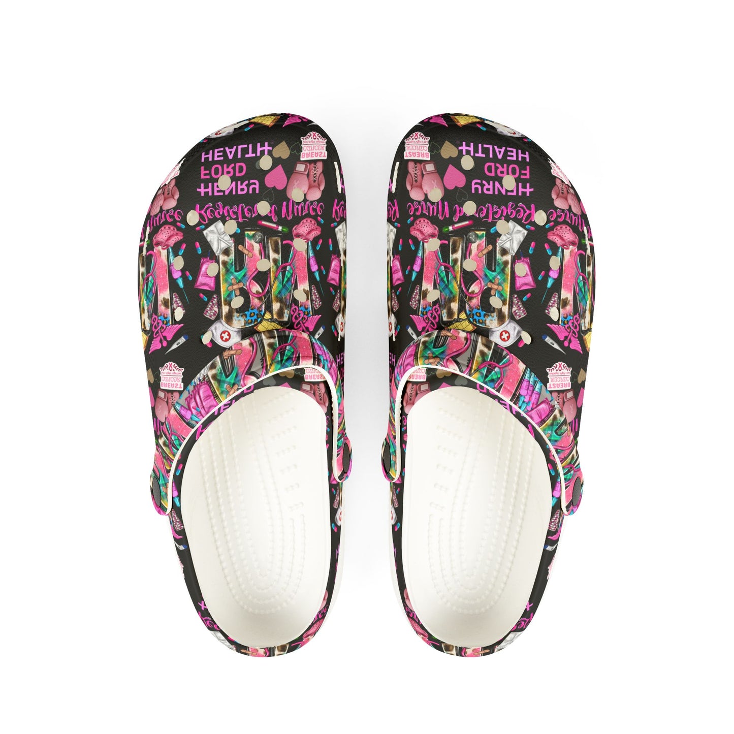 Henry Ford health Foam Crocs for Fun Comfort, Cute Garden Shoes, Trendy Summer Footwear, Perfect for Kids and Adults, Fun Gift Idea