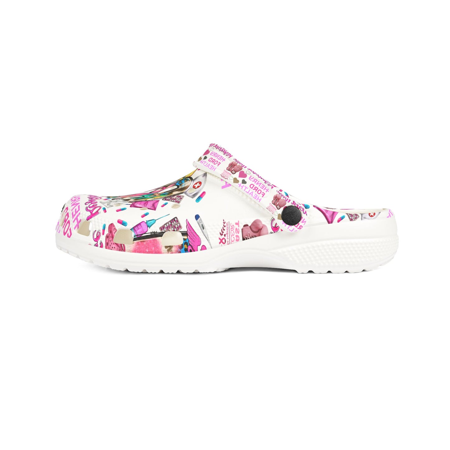 Henry Ford health Foam Crocs for Fun Comfort, Cute Garden Shoes, Trendy Summer Footwear, Perfect for Kids and Adults, Fun Gift Idea